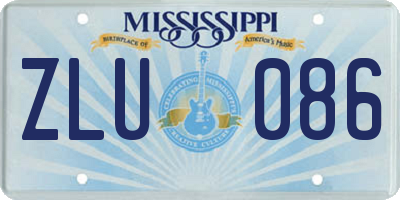 MS license plate ZLU086