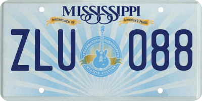 MS license plate ZLU088
