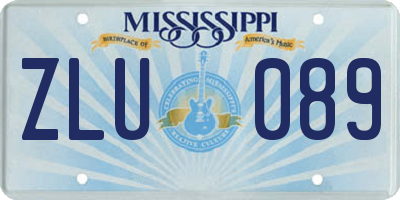 MS license plate ZLU089