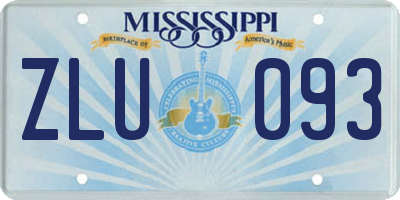 MS license plate ZLU093
