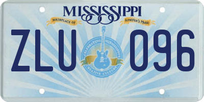 MS license plate ZLU096
