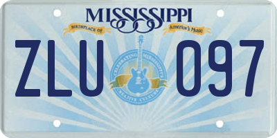 MS license plate ZLU097