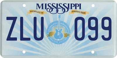MS license plate ZLU099