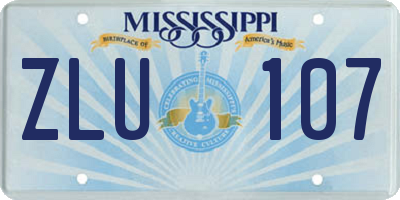 MS license plate ZLU107