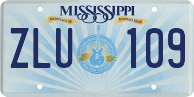 MS license plate ZLU109