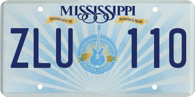 MS license plate ZLU110