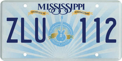 MS license plate ZLU112