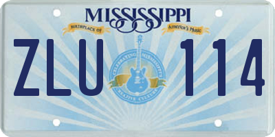 MS license plate ZLU114