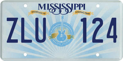 MS license plate ZLU124