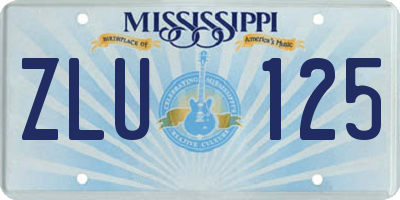 MS license plate ZLU125