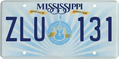 MS license plate ZLU131
