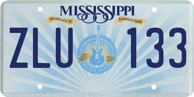 MS license plate ZLU133
