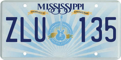MS license plate ZLU135