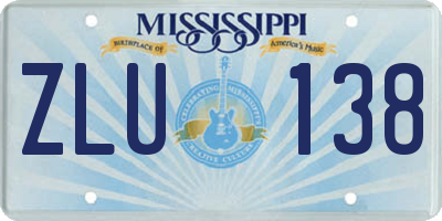 MS license plate ZLU138
