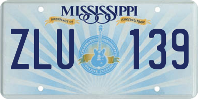 MS license plate ZLU139