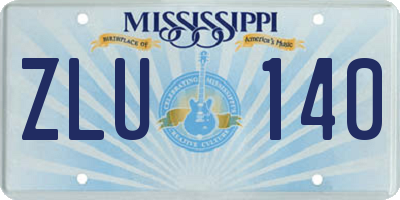 MS license plate ZLU140