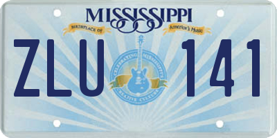 MS license plate ZLU141