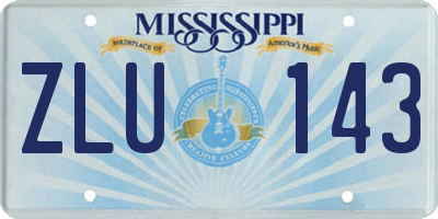 MS license plate ZLU143