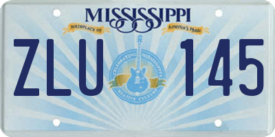 MS license plate ZLU145