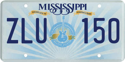 MS license plate ZLU150