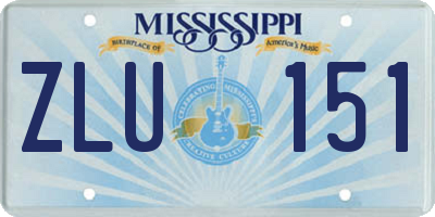 MS license plate ZLU151