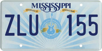 MS license plate ZLU155