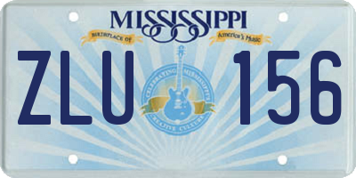 MS license plate ZLU156