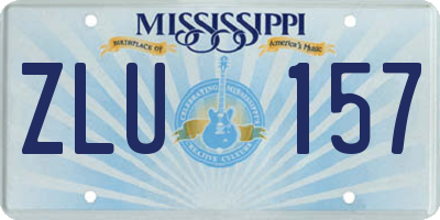 MS license plate ZLU157
