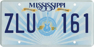 MS license plate ZLU161
