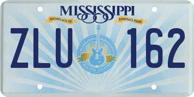 MS license plate ZLU162
