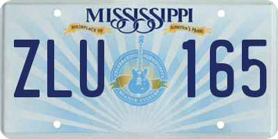 MS license plate ZLU165