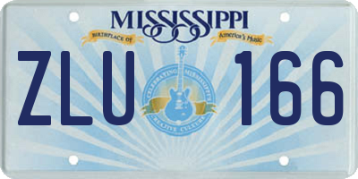 MS license plate ZLU166