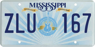 MS license plate ZLU167