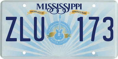 MS license plate ZLU173