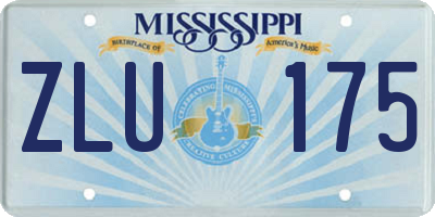 MS license plate ZLU175
