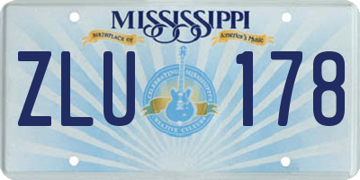 MS license plate ZLU178