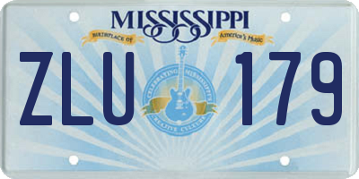 MS license plate ZLU179