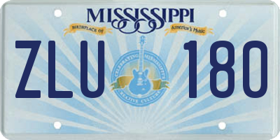 MS license plate ZLU180