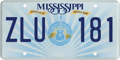 MS license plate ZLU181