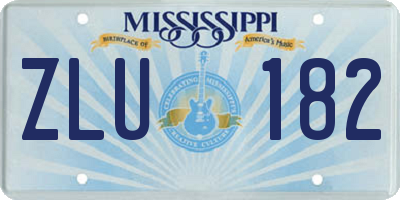 MS license plate ZLU182