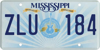 MS license plate ZLU184
