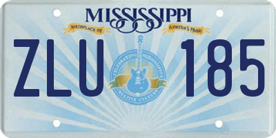 MS license plate ZLU185