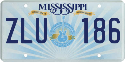 MS license plate ZLU186
