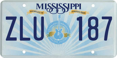 MS license plate ZLU187