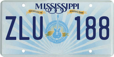 MS license plate ZLU188