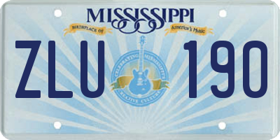 MS license plate ZLU190