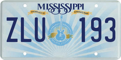 MS license plate ZLU193