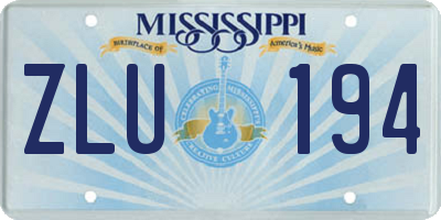 MS license plate ZLU194