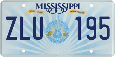 MS license plate ZLU195