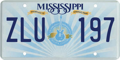 MS license plate ZLU197